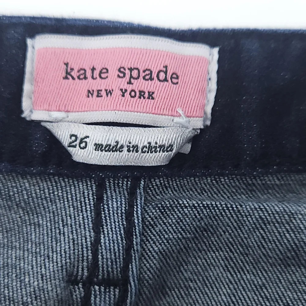 Kate Spade Dark Wash Skinny Jeans Size 26 Stretch Mid Rise Designer Denim